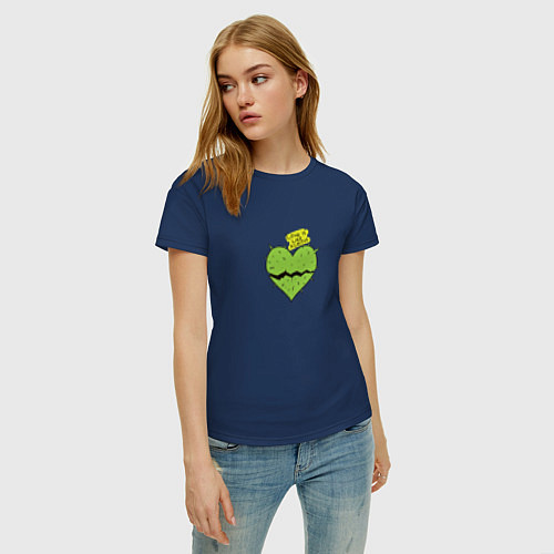 Женская футболка Любовь подобна кактусу / Тёмно-синий – фото 3