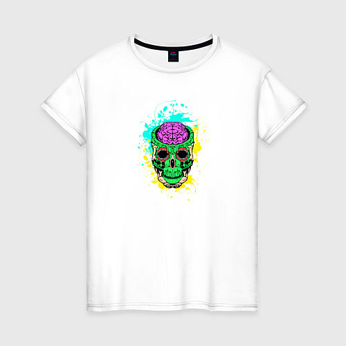 Женская футболка Psychedelic skull / Белый – фото 1