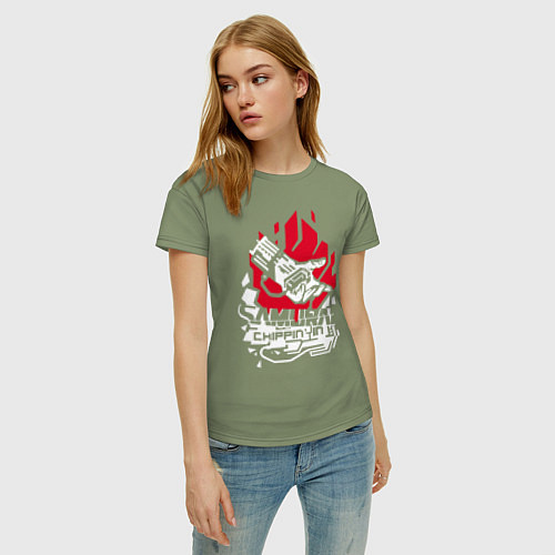 Женская футболка Cyberpunk 2077 SAMURAI / Авокадо – фото 3