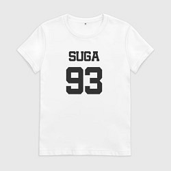 Футболка хлопковая женская BTS - Suga 93, цвет: белый