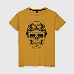 Женская футболка Skull pilot