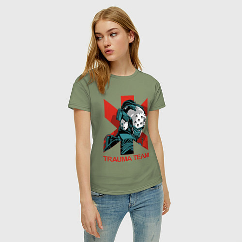 Женская футболка TRAUMA TEAM Cyberpunk 2077 / Авокадо – фото 3