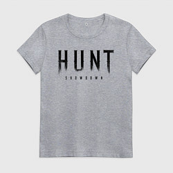 Футболка хлопковая женская HUNT: showdown черный, цвет: меланж
