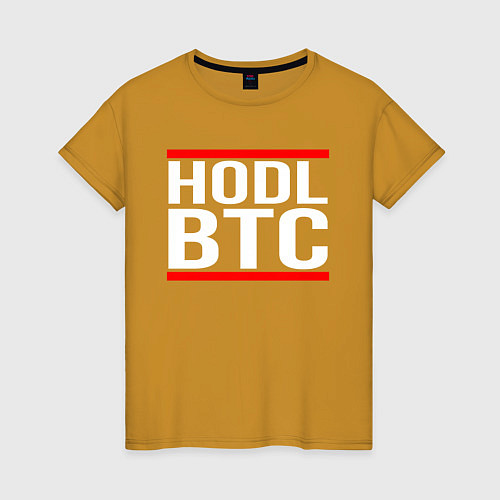 Женская футболка БИТКОИН BITCOIN HODL BTC / Горчичный – фото 1