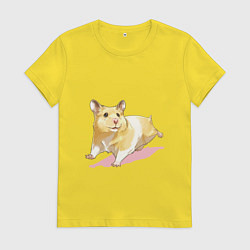 Женская футболка Бегущий хомячек рисунок