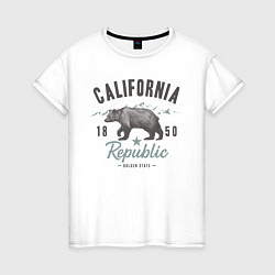 Футболка хлопковая женская California, цвет: белый