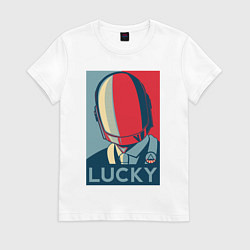 Футболка хлопковая женская Guy-Manuel Lucky, цвет: белый