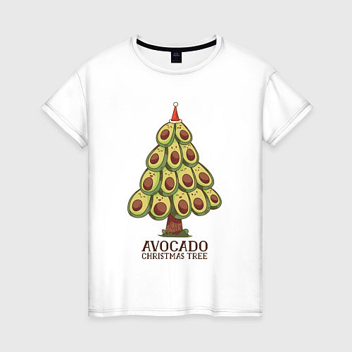 Женская футболка Avocado Christmas Tree / Белый – фото 1