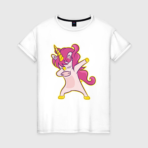 Женская футболка Dab unicorn / Белый – фото 1