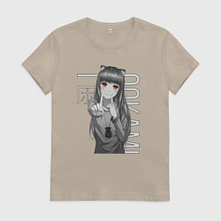 Футболка хлопковая женская Волчица и пряности, цвет: миндальный