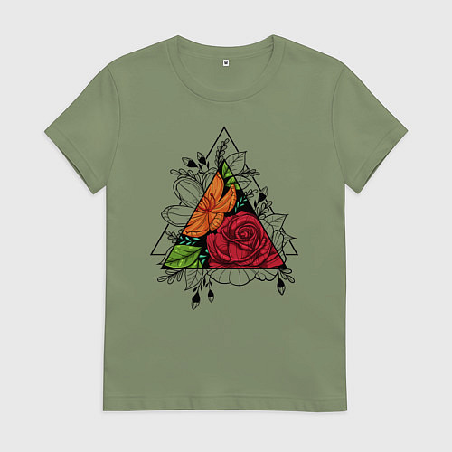 Женская футболка Flower tattoo / Авокадо – фото 1