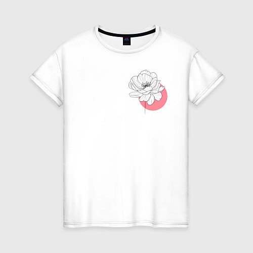 Женская футболка Flower line / Белый – фото 1