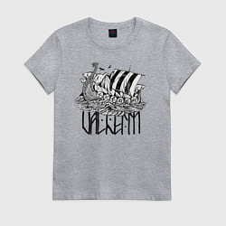 Футболка хлопковая женская Valheim, цвет: меланж