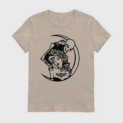 Женская футболка Девушка и скелет