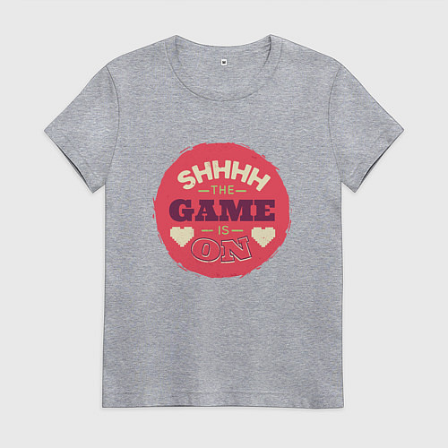 Женская футболка Тихо Игра началась / Меланж – фото 1