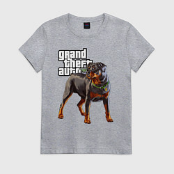 Женская футболка ЧОП - ротвейлер из GTA 5