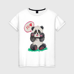 Женская футболка Акварельная милая панда