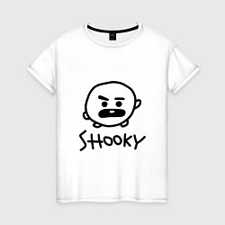 Футболка хлопковая женская SHOOKY BTS, цвет: белый