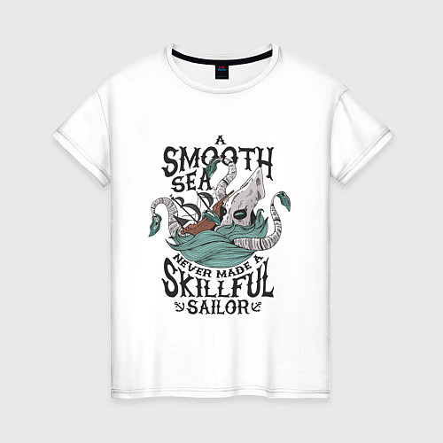Женская футболка Кракен Шторм и Корабль / Белый – фото 1