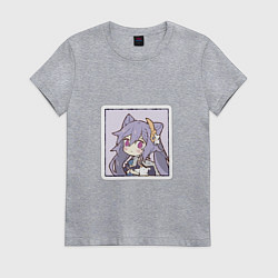 Футболка хлопковая женская Кэ Цин, цвет: меланж