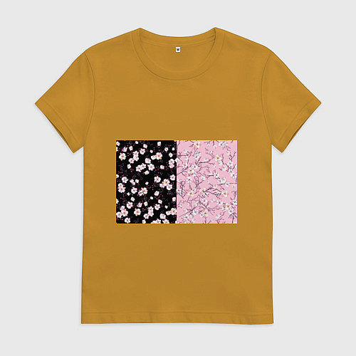 Женская футболка САКУРА SAKURA ВИШНЯ / Горчичный – фото 1