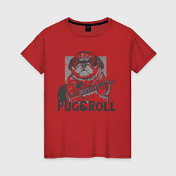 Футболка хлопковая женская Pug & Roll, цвет: красный