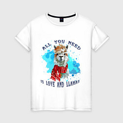 Женская футболка Любовь и ламы