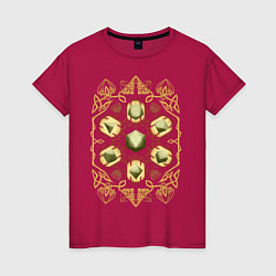 Футболка хлопковая женская DnD Dices: Celtic Motifs, цвет: маджента