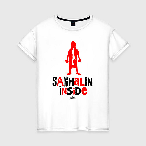Женская футболка Сахалин внутри / Белый – фото 1