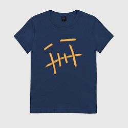 Футболка хлопковая женская Travis scott лого из картошки, цвет: тёмно-синий