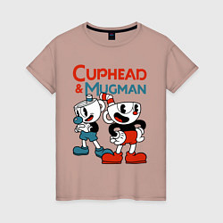 Женская футболка Cuphead & Mugman