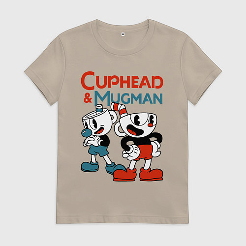 Женская футболка Cuphead & Mugman / Миндальный – фото 1