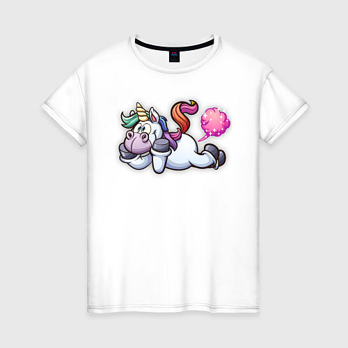 Женская футболка Единорог - мечтатель / Белый – фото 1