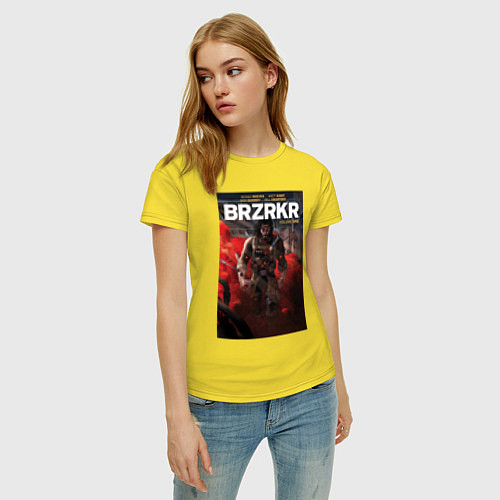 Женская футболка BRZRKR / Желтый – фото 3