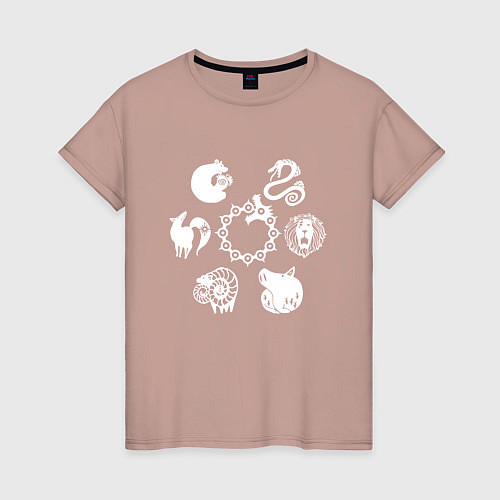 Женская футболка СИМВОЛЫ 7 СМЕРТНЫХ ГРЕХОВ / Пыльно-розовый – фото 1