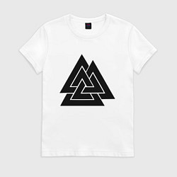 Футболка хлопковая женская Валькнут Valknut Z, цвет: белый