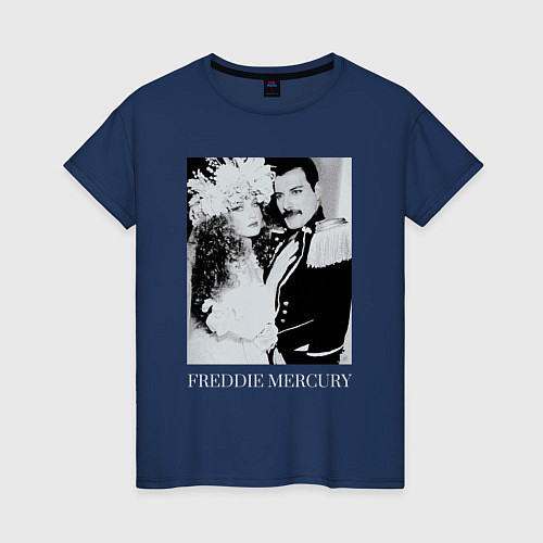 Женская футболка Fashion AID Freddie Mercury / Тёмно-синий – фото 1