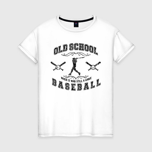 Женская футболка OLD SCHOOL BASEBALL / Белый – фото 1