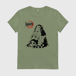 Женская футболка Танджиро Зеницу Иноске Незуко