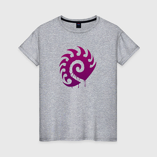 Женская футболка Zerg logo Purple / Меланж – фото 1