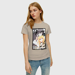 Футболка хлопковая женская Ангел кровопролития, цвет: миндальный — фото 2