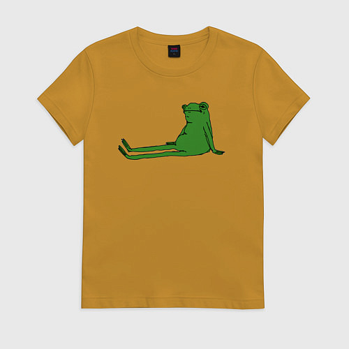 Женская футболка Лягушка приуныла / Горчичный – фото 1