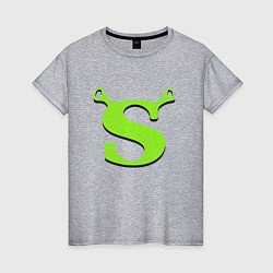 Футболка хлопковая женская Shrek: Logo S, цвет: меланж