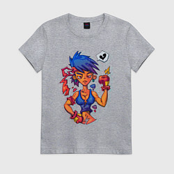 Футболка хлопковая женская Малышка на миллион, цвет: меланж