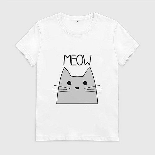 Женская футболка Котик - Мяу / Белый – фото 1
