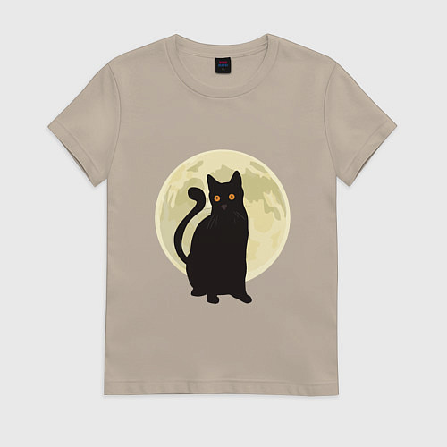 Женская футболка Moon Cat / Миндальный – фото 1