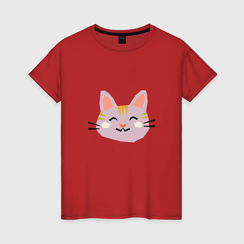 Женская футболка Котик / Красный – фото 1