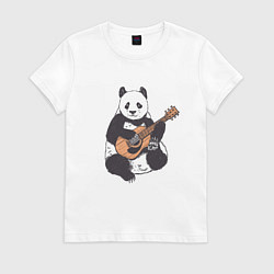 Женская футболка Панда гитарист Panda Guitar