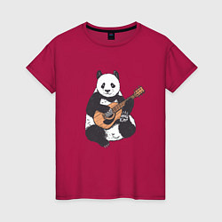 Женская футболка Панда гитарист Panda Guitar