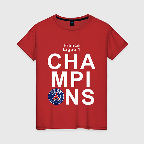 Женская футболка PSG CHAMPIONS / Красный – фото 1